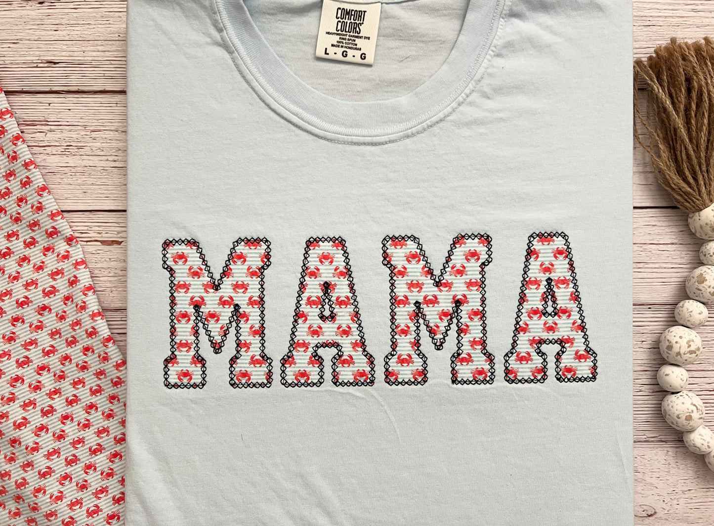 Crab MAMA Comfort Colors T-Shirt - Embroidered