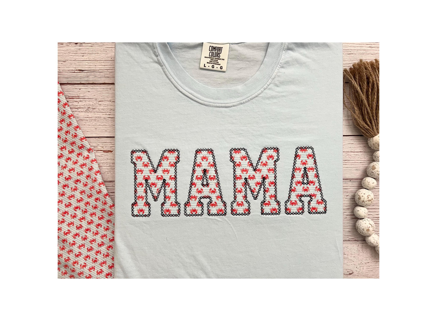 Crab MAMA Comfort Colors T-Shirt - Embroidered