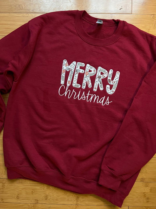 Merry Christmas Applique Sweatshirt